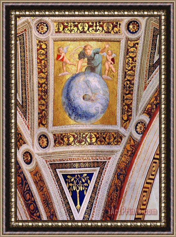 Raphael The Stanza Della Segnatura Ceiling Prime Mover [detail 1] Framed Print